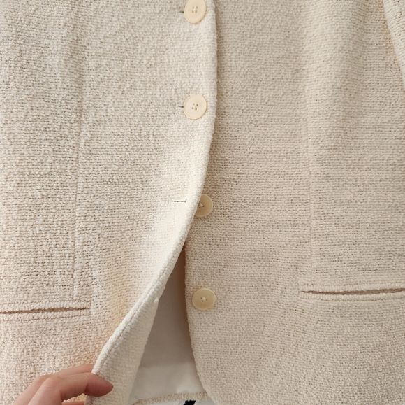 Ralph Lauren Black Label Nubby Wool Blend Ivory Blazer Size 10 - Picture 3 of 10